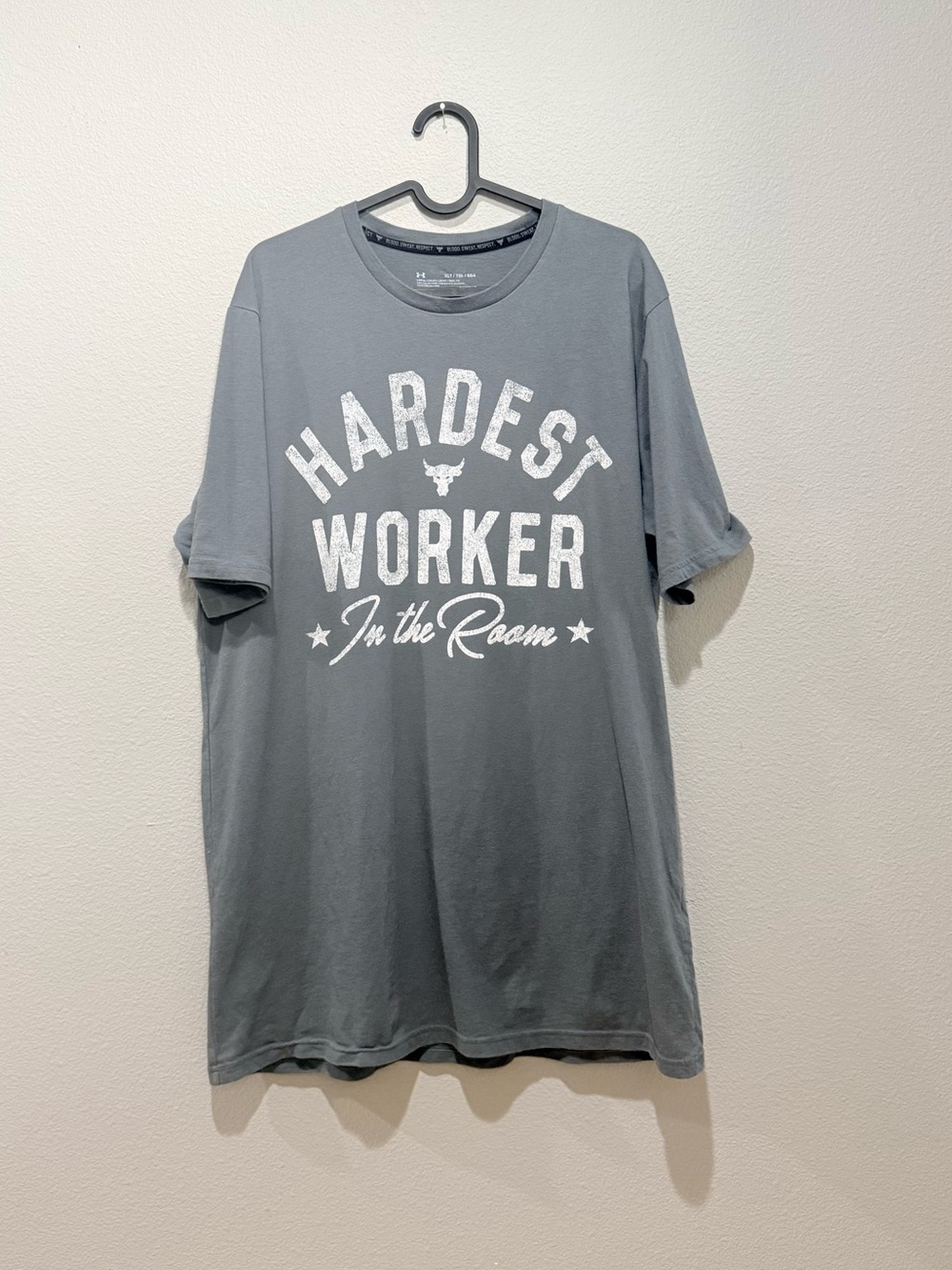 Under Armour Project Rock Grey Graphic Short Sleeve Tee Size XLT